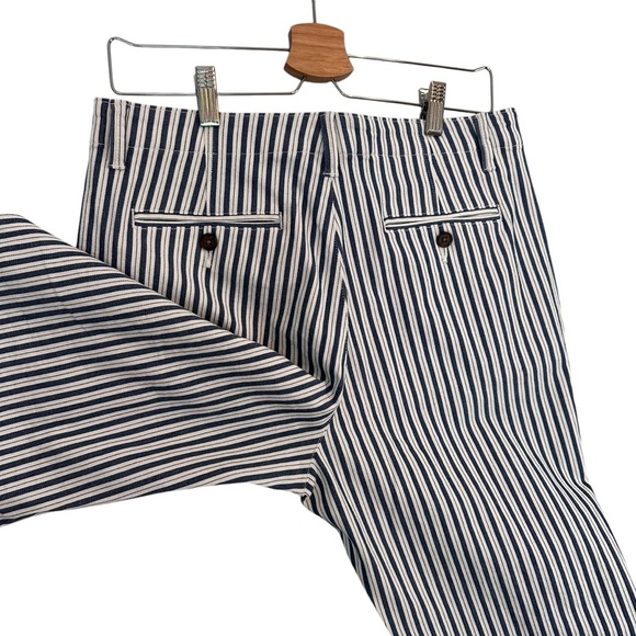 Lands End Women’s Mid Rise Classic Straight Leg Chino Ankle Pants Stripe Size 10 - Picture 12 of 16